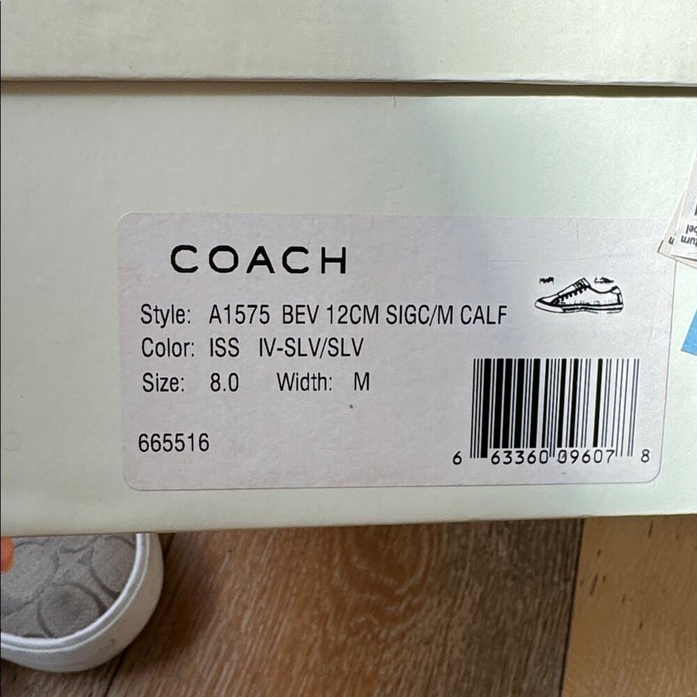 Coach Barrett Signature Canvas Slip On Sneakers Gray Silver Size 8 with Box - Picture 8 of 8